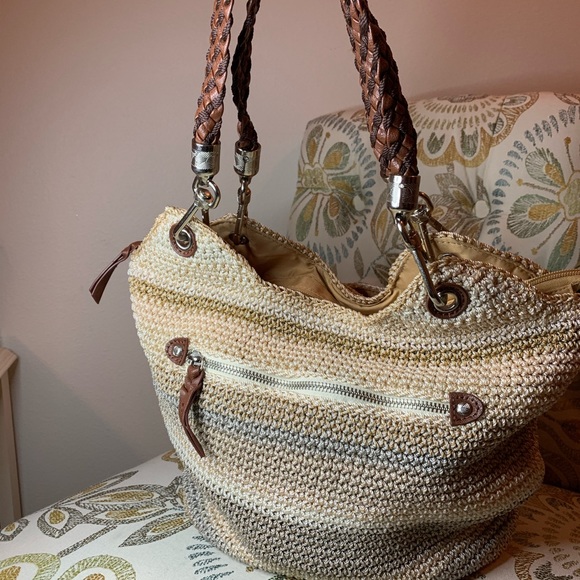 The Sak Handbags - The Sak Crochet Tan Brown Macrame Handbag